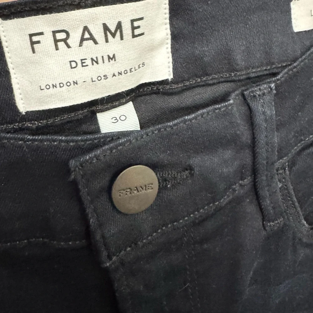 Frame Denim Womens Black Mid Rise Le Skinny de Jeanne Flare Jeans Size 30 - NWT